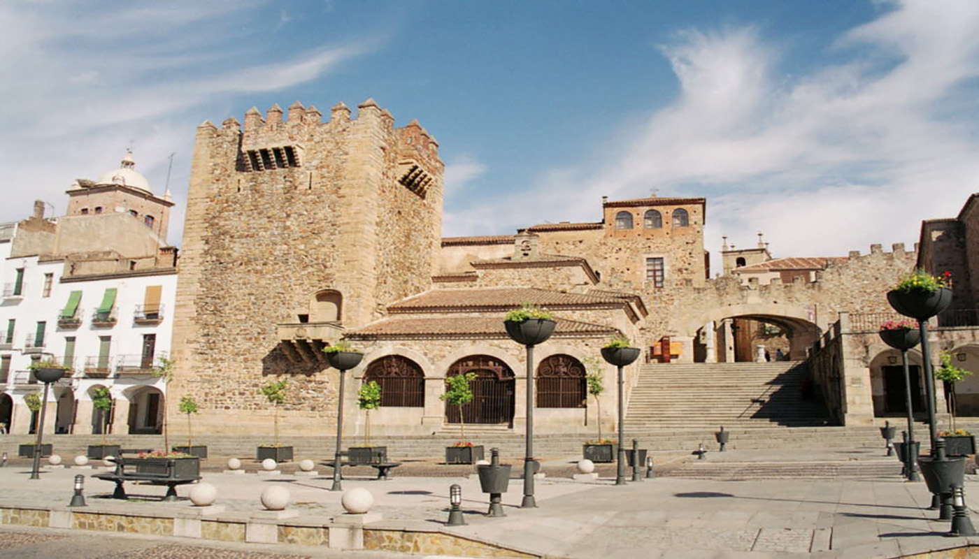 Caceres Spain Plaza Mayor Arco