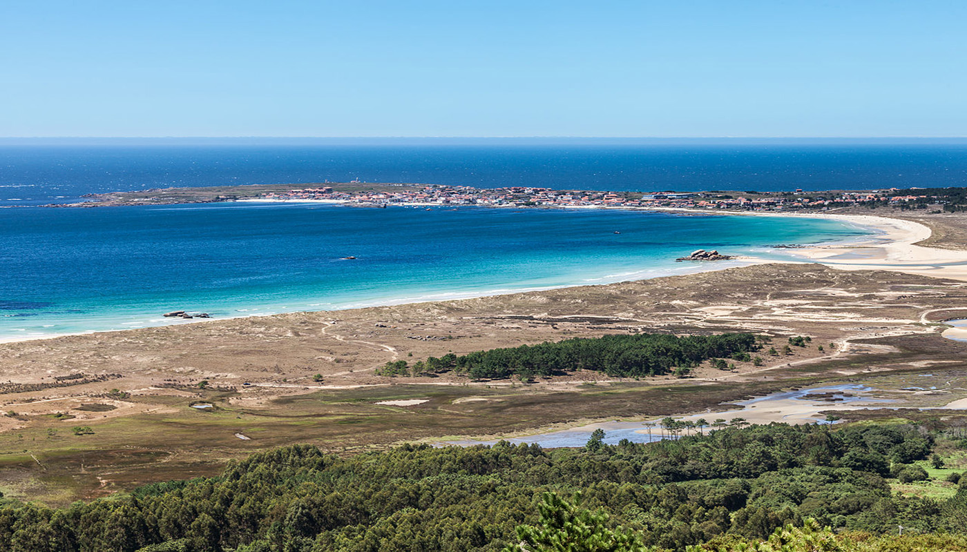 Corrubedo and beach of Corrubedo. Ribeira