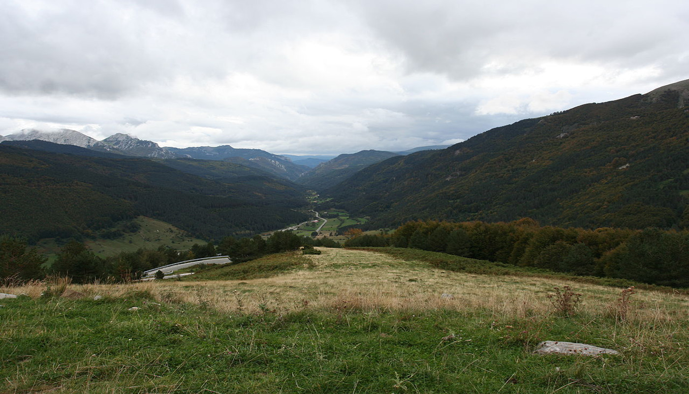 upper sections of the Roncal Valley from above