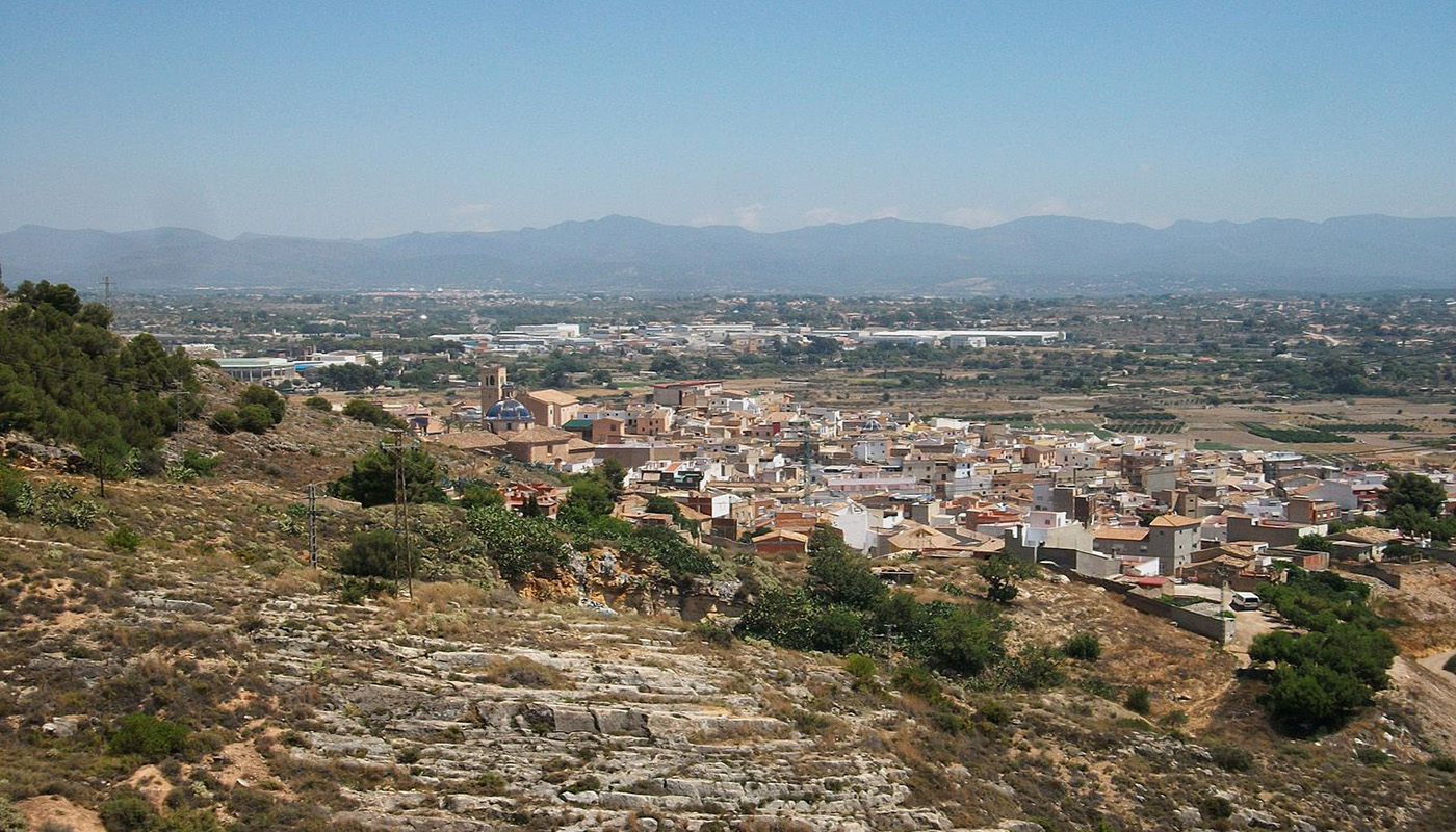 Vista de Llíria des d'Edeta, tossal de sant Miquel